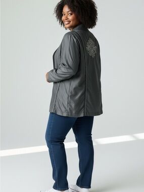 Chico's Artistic Embroidery Light Weight Vintage Jacket